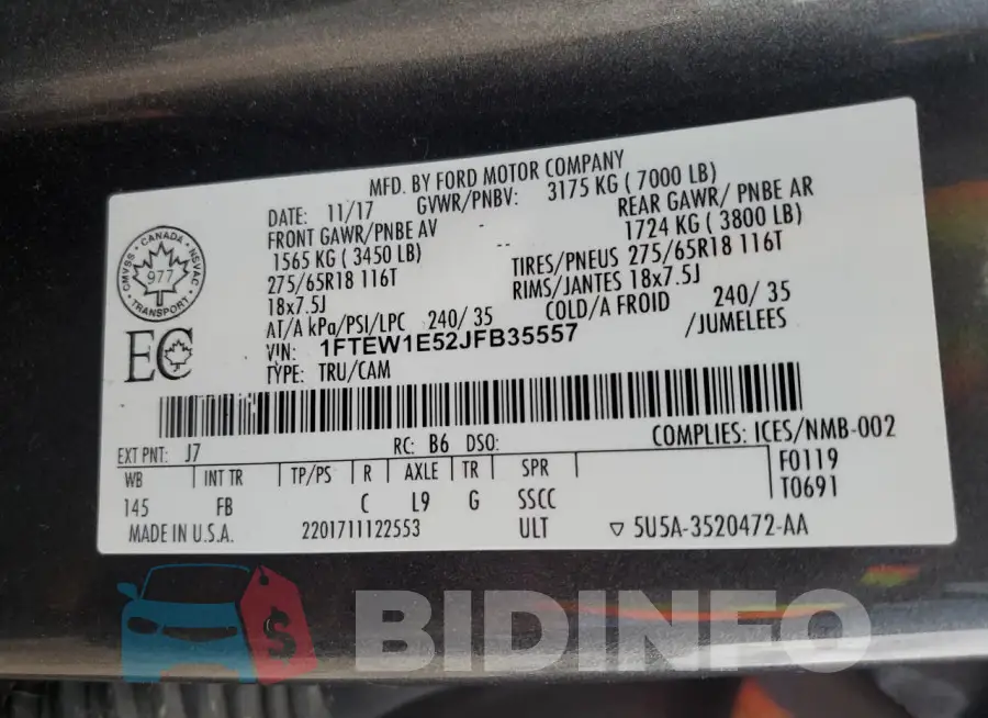 1FTEW1E52JFB35557 Photo# 13