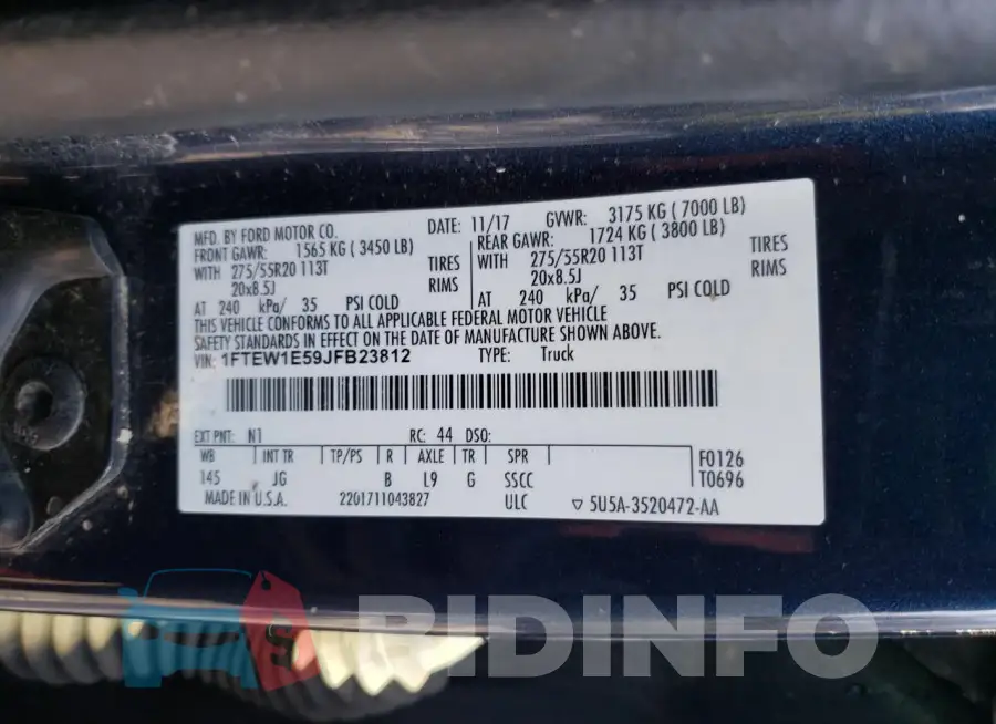 1FTEW1E59JFB23812 Photo# 12