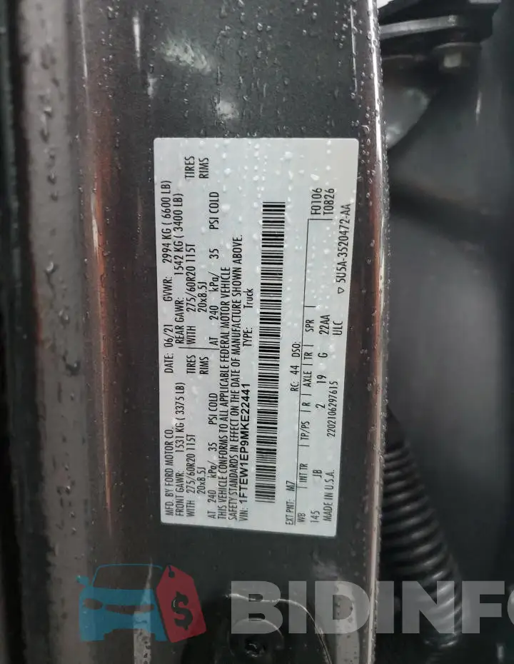 1FTEW1EP9MKE22441 Photo# 12