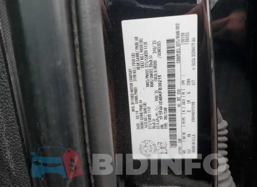 1FTFW1E48KFB30215 Photo# 13