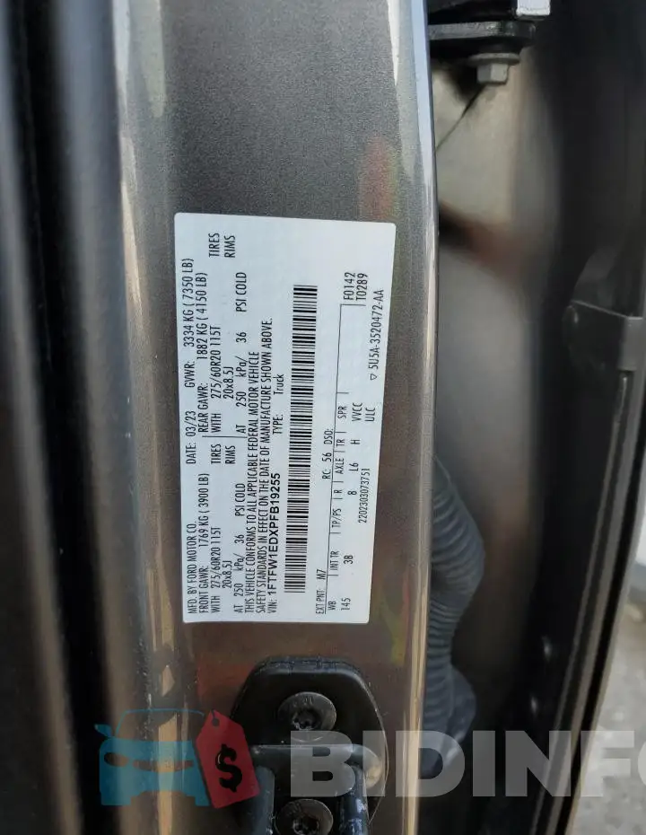 1FTFW1EDXPFB19255 Photo# 12