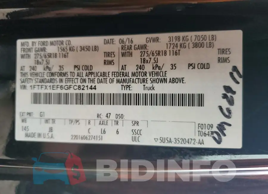 1FTFX1EF6GFC82144 Photo# 13