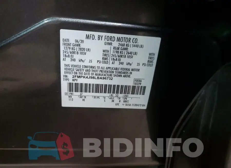 2FMPK4J98LBA96732 Photo# 13