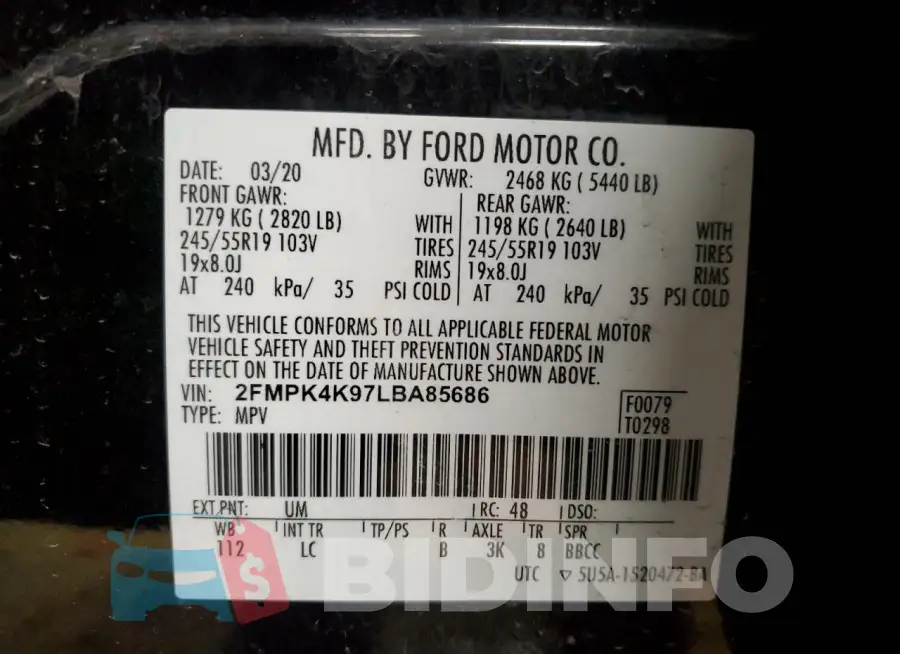 2FMPK4K97LBA85686 Photo# 13
