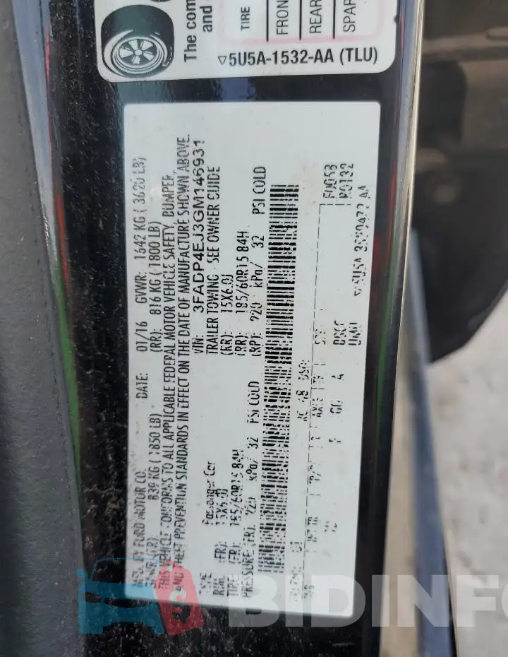 3FADP4EJ3GM146931 Photo# 12