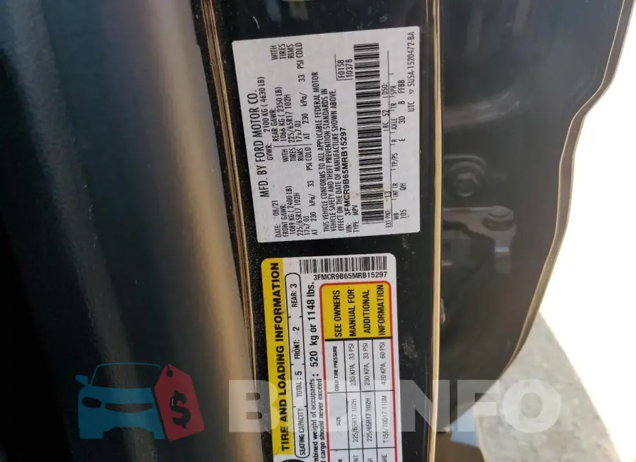 3FMCR9B65MRB15297 Photo# 12
