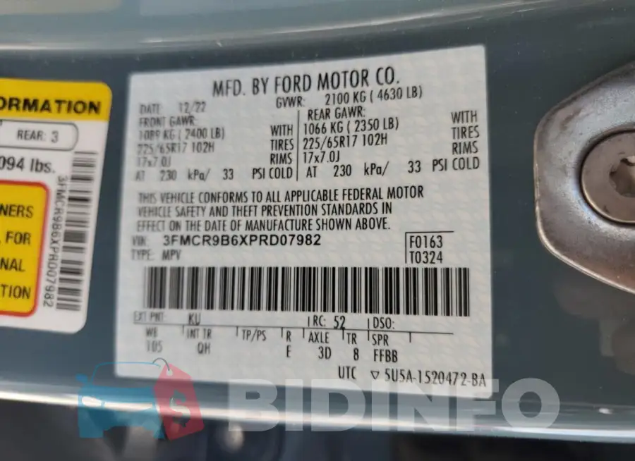 3FMCR9B6XPRD07982 Photo# 13