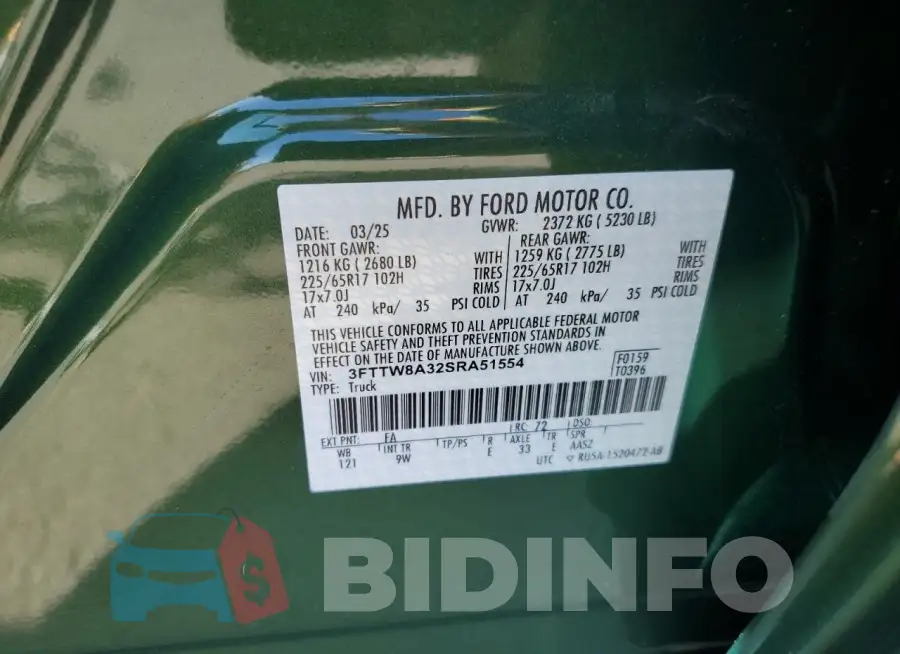 3FTTW8A32SRA51554 Photo# 12