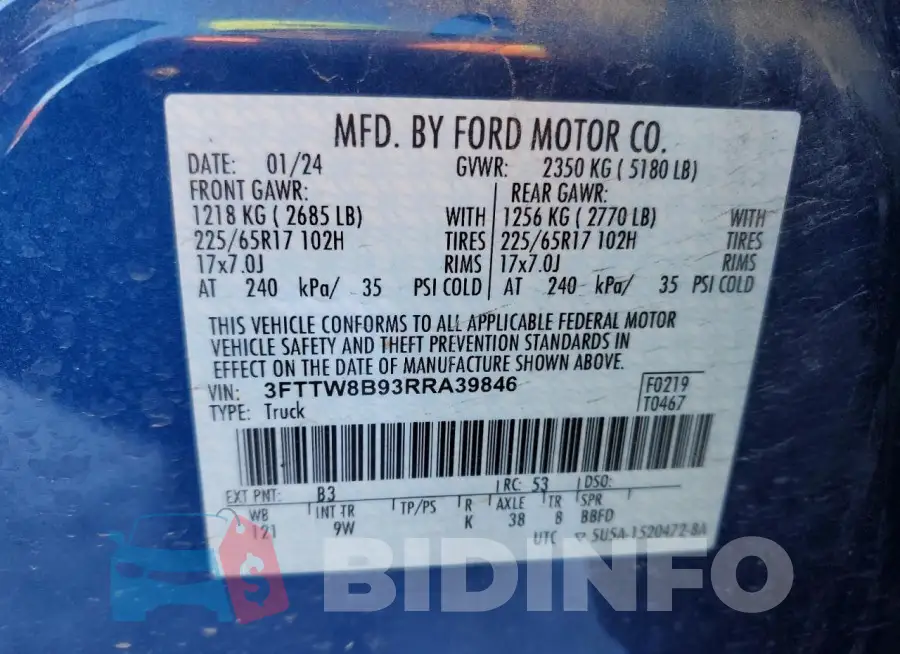 3FTTW8B93RRA39846 Photo# 12