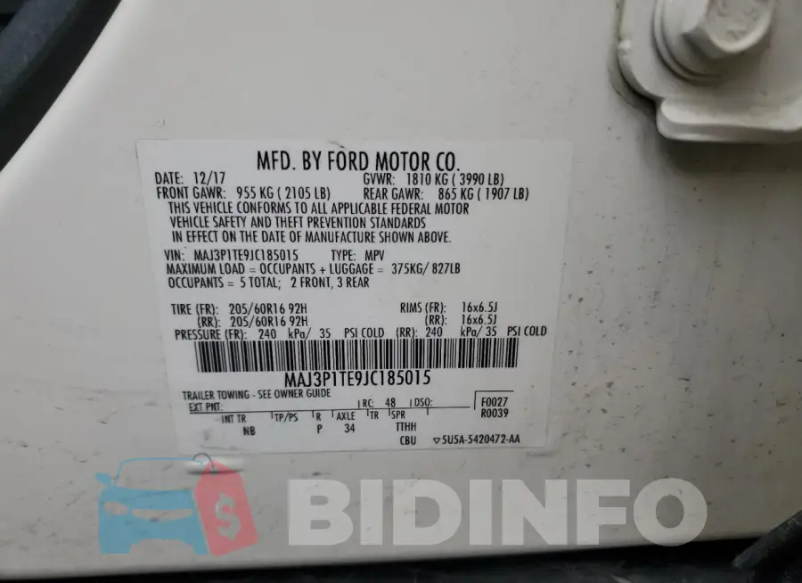 MAJ3P1TE9JC185015 Photo# 14