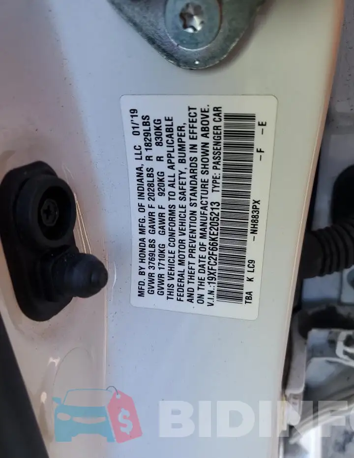 19XFC2F66KE205213 Photo# 13