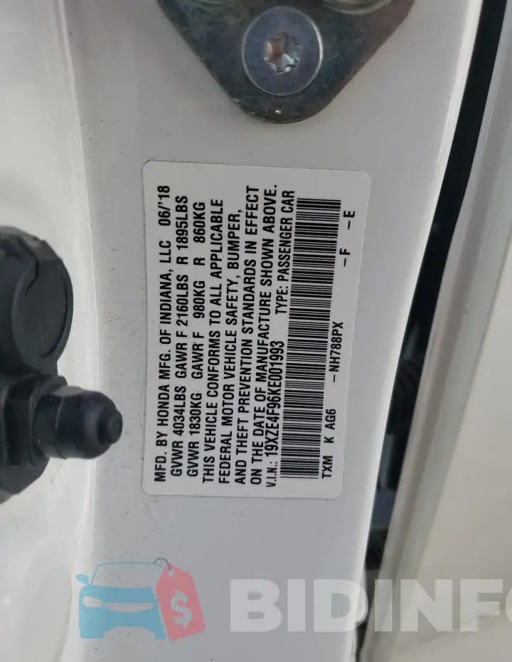 19XZE4F96KE001993 Photo# 12