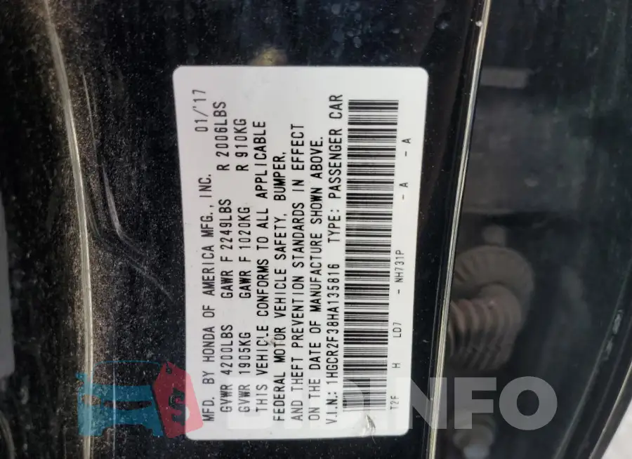 1HGCR2F38HA135816 Photo# 13