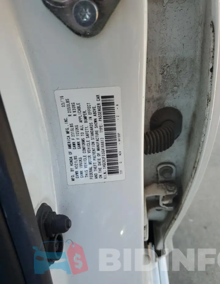 1HGCR2F55GA168613 Photo# 12