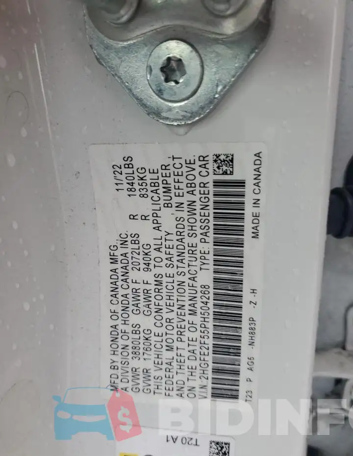 2HGFE2F55PH504268 Photo# 13