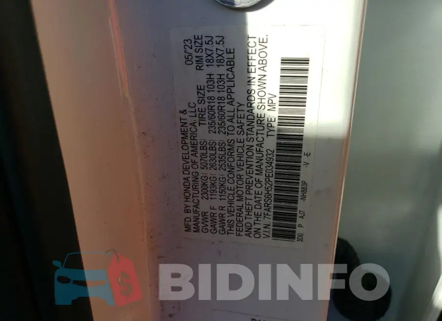 7FARS6H52PE034932 Photo# 12
