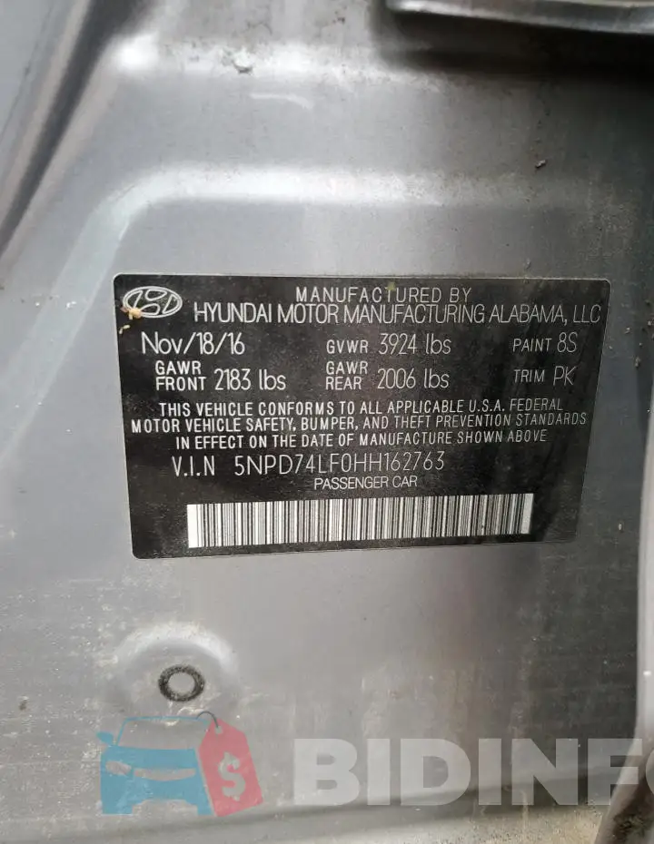 5NPD74LF0HH162763 Photo# 12