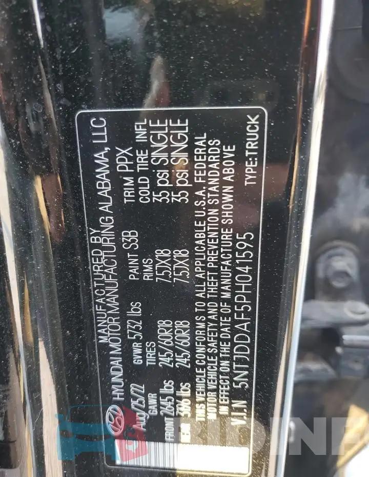 5NTJDDAF5PH041595 Photo# 12