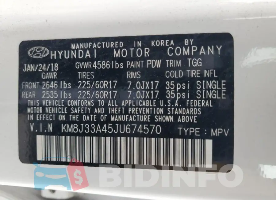 KM8J33A45JU674570 Photo# 13