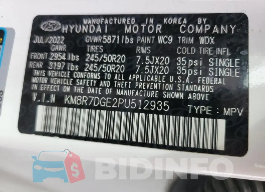 KM8R7DGE2PU512935 Photo# 14