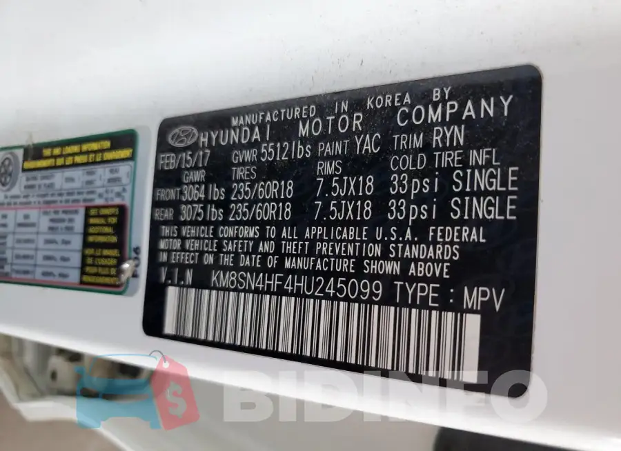 KM8SN4HF4HU245099 Photo# 13