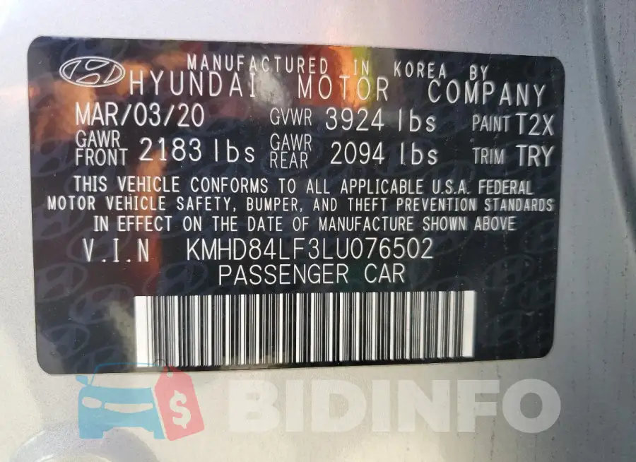 KMHD84LF3LU076502 Photo# 13