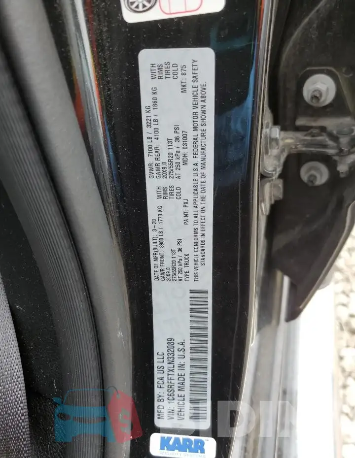 1C6SRFFTXLN332089 Photo# 12