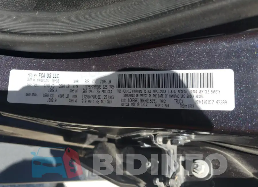1C6SRFLT6KN615351 Photo# 12