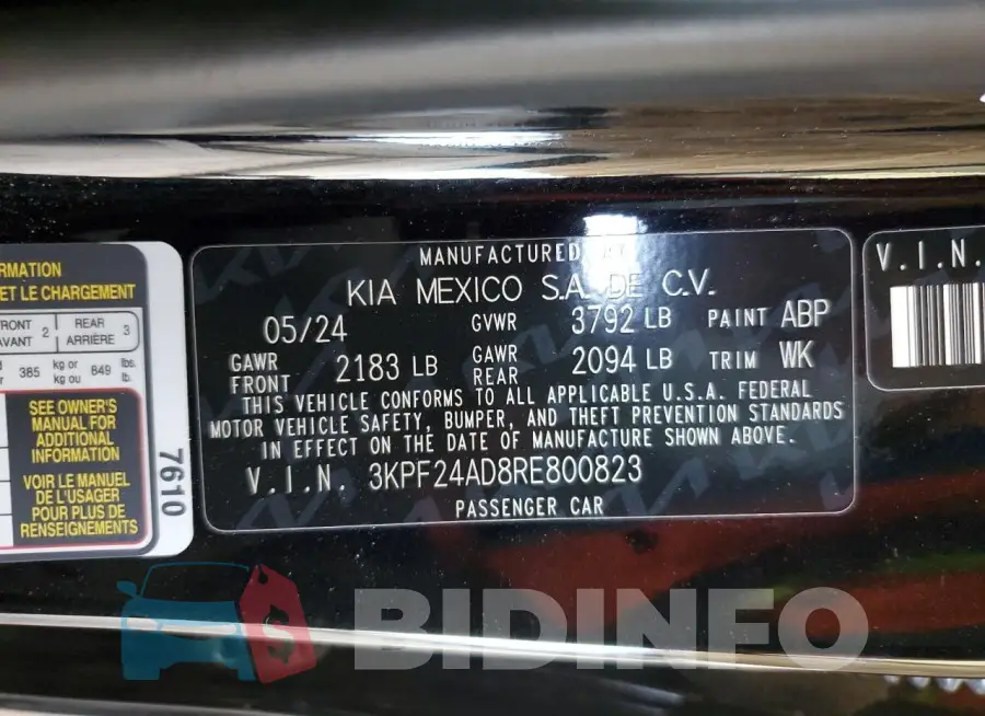 3KPF24AD8RE800823 Photo# 13