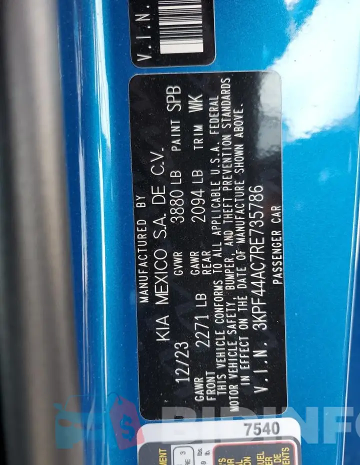3KPF44AC7RE735786 Photo# 13