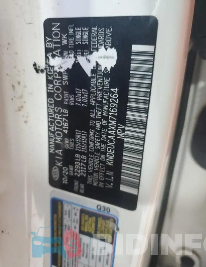 KNDEUCAAXM7169264 Photo# 13