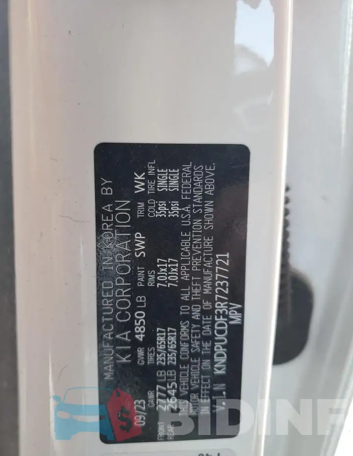 KNDPUCDF3R7237721 Photo# 13