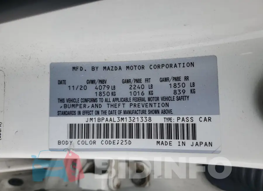 JM1BPAAL3M1321338 Photo# 12