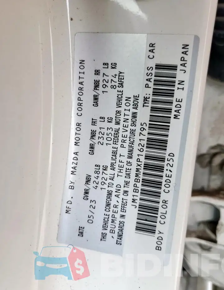 JM1BPBMMXP1621795 Photo# 12