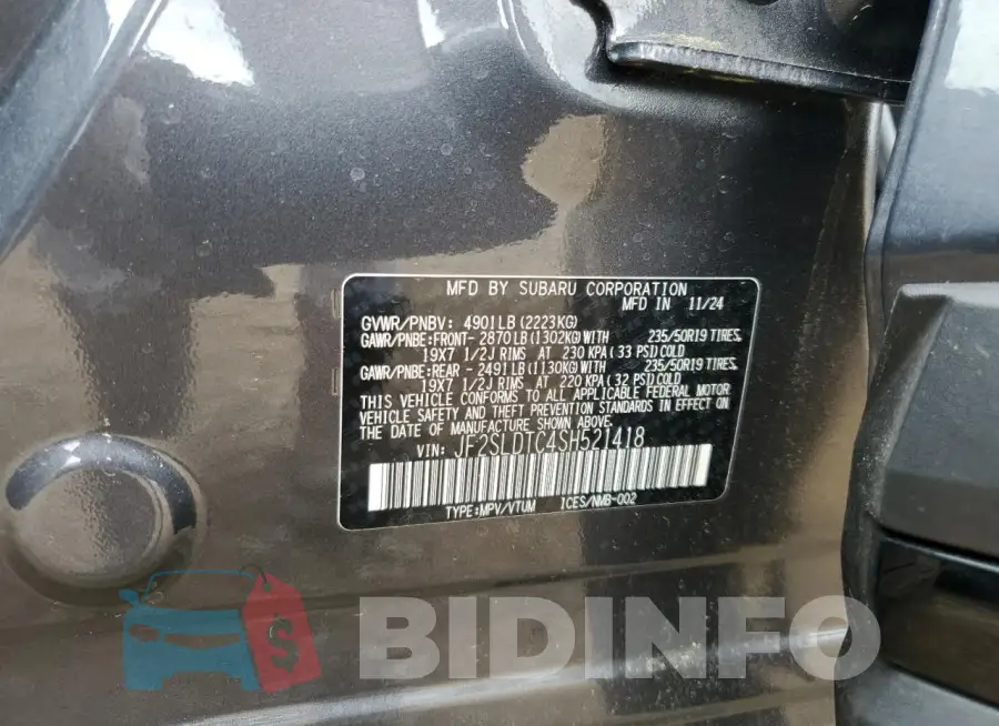 JF2SLDTC4SH521418 Photo# 13