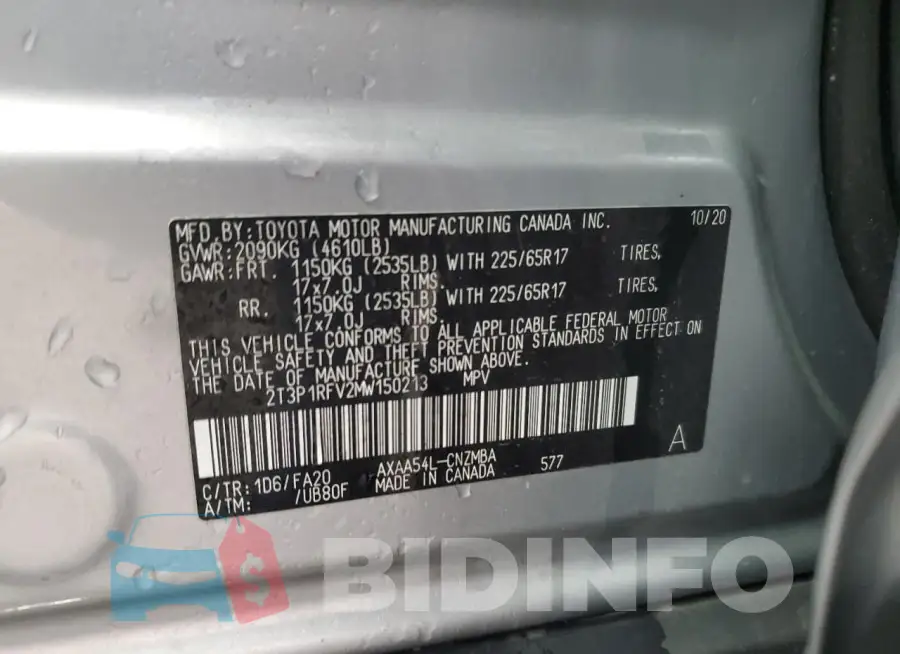 2T3P1RFV2MW150213 Photo# 13