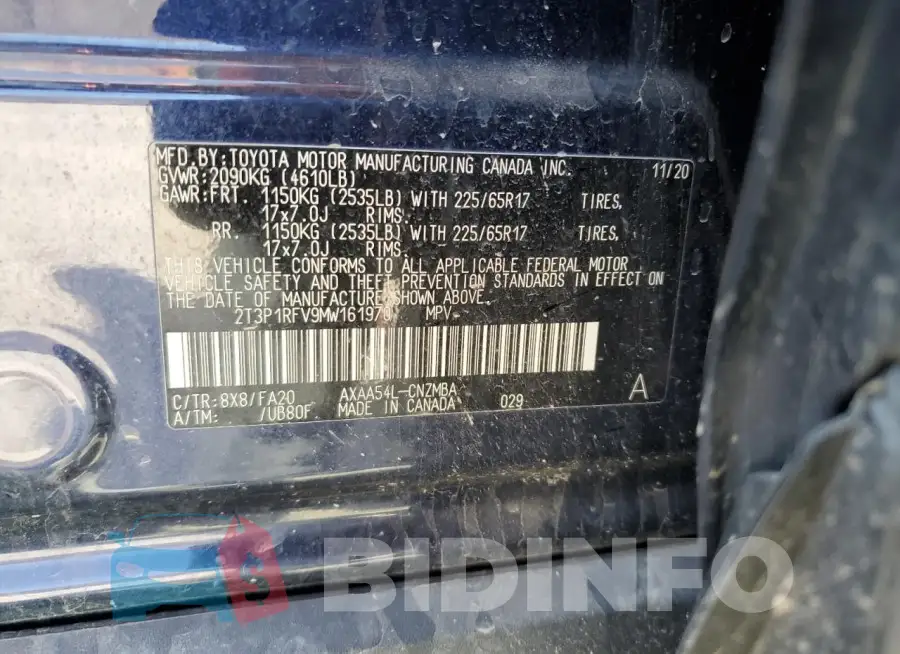 2T3P1RFV9MW161970 Photo# 13