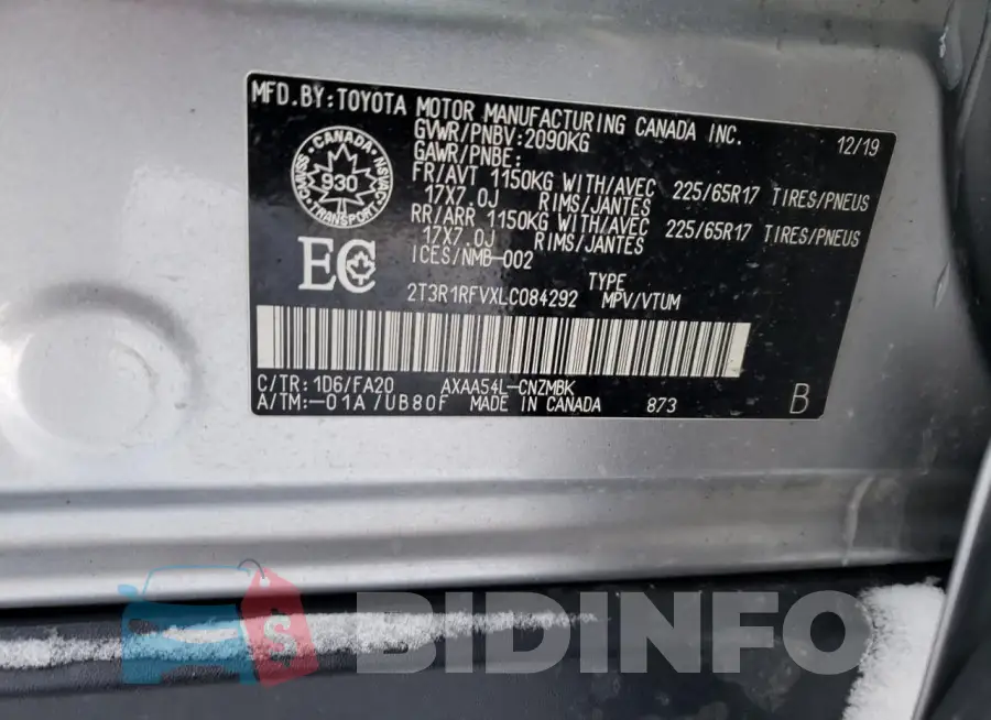 2T3R1RFVXLC084292 Photo# 13