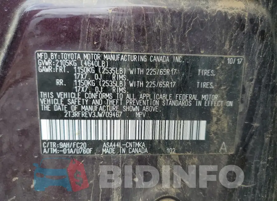 2T3RFREV3JW709467 Photo# 13