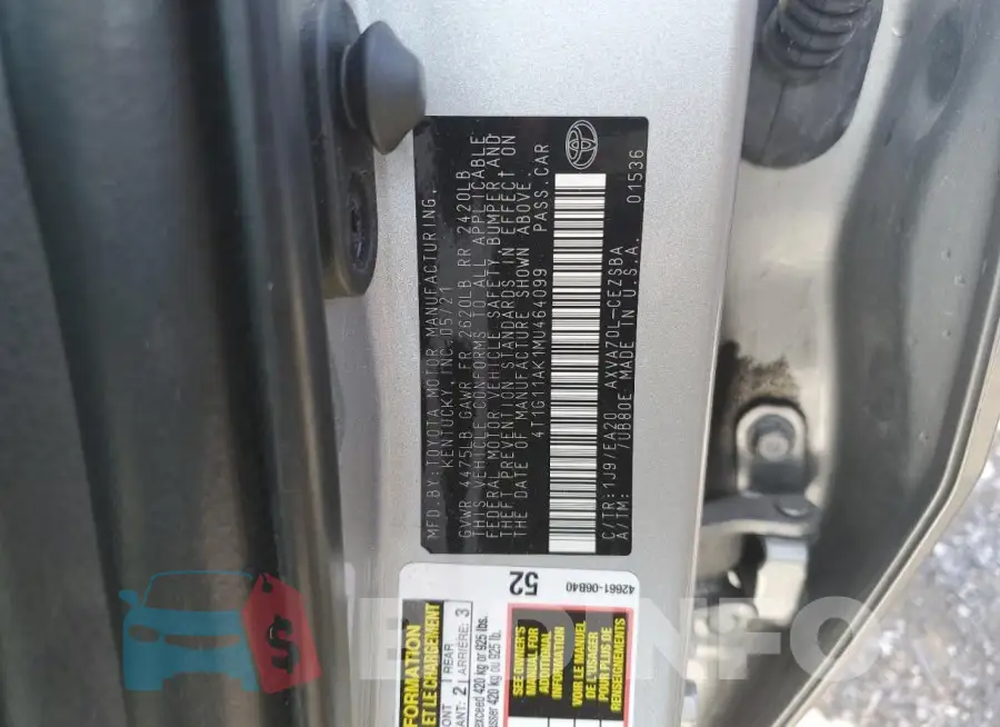 4T1G11AK1MU464099 Photo# 12