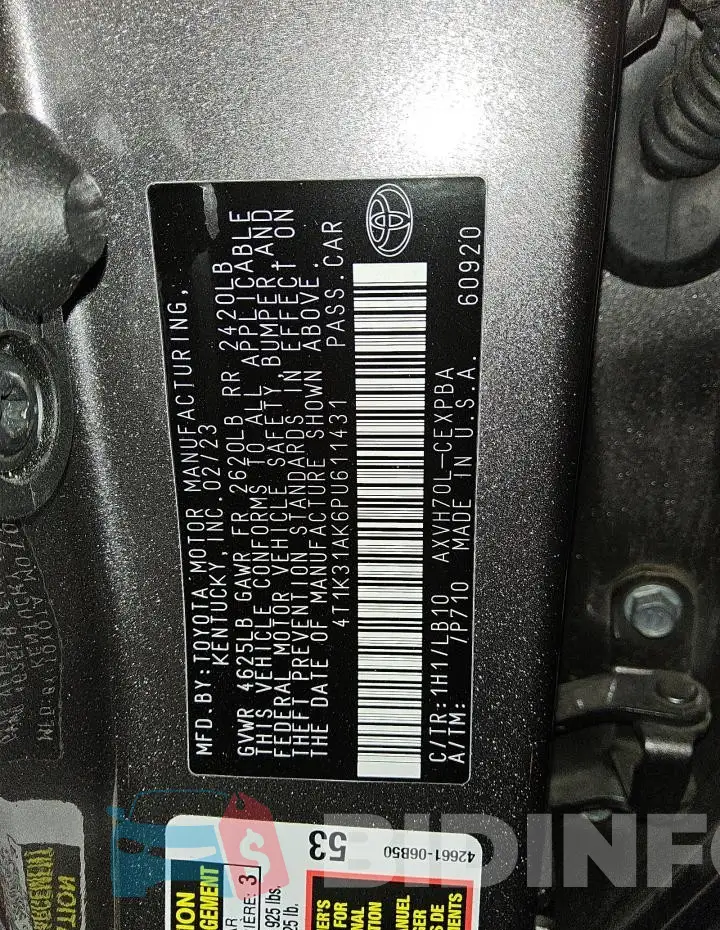 4T1K31AK6PU611431 Photo# 13