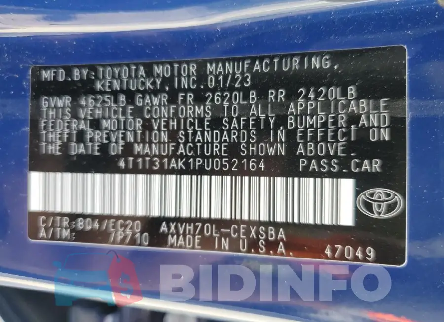 4T1T31AK1PU052164 Photo# 12