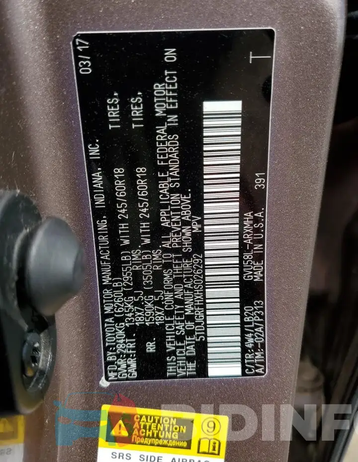5TDJGRFHXHS026292 Photo# 13