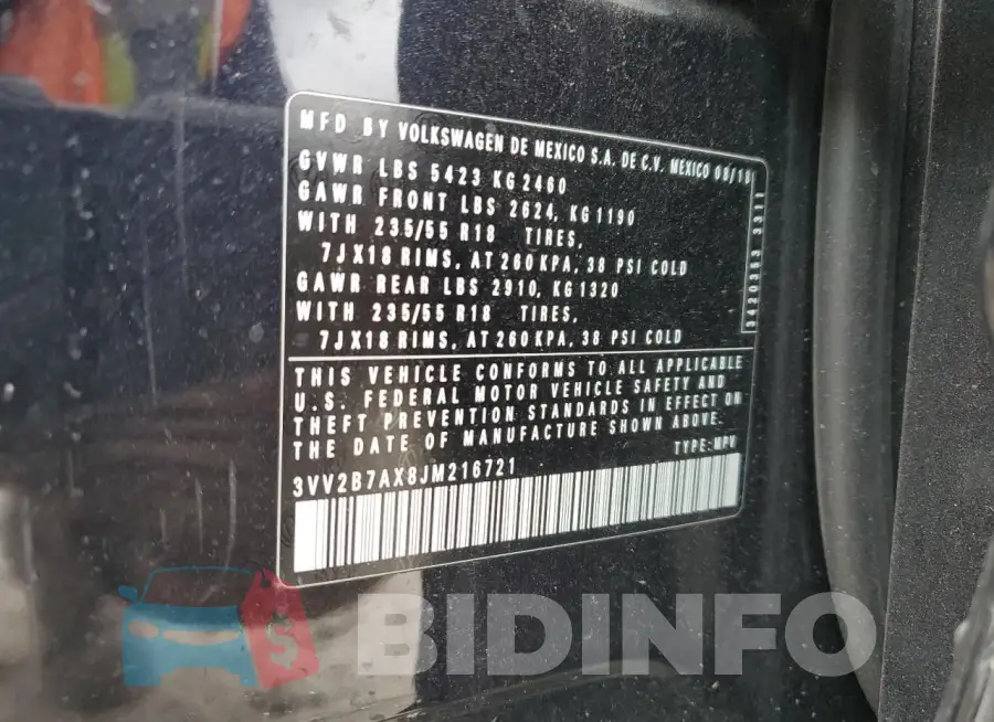 3VV2B7AX8JM216721 Photo# 14