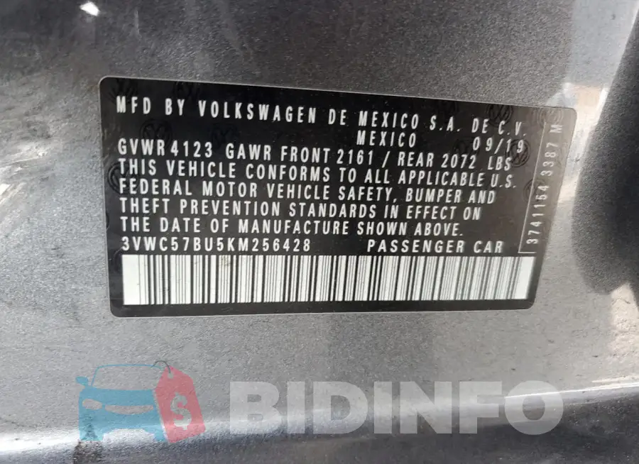 3VWC57BU5KM256428 Photo# 13
