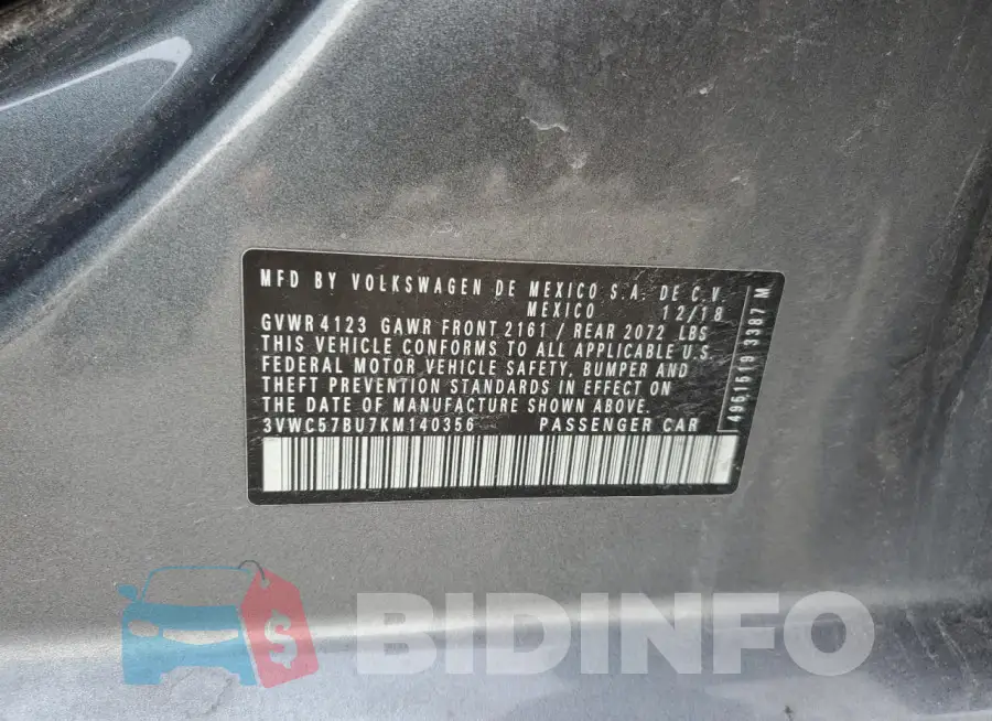 3VWC57BU7KM140356 Photo# 12