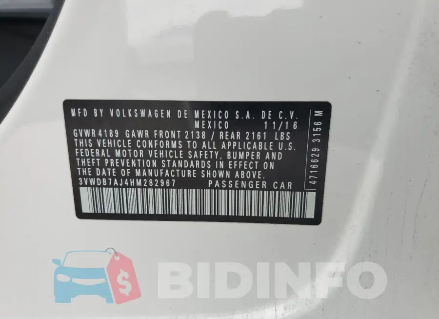 3VWDB7AJ4HM282967 Photo# 14