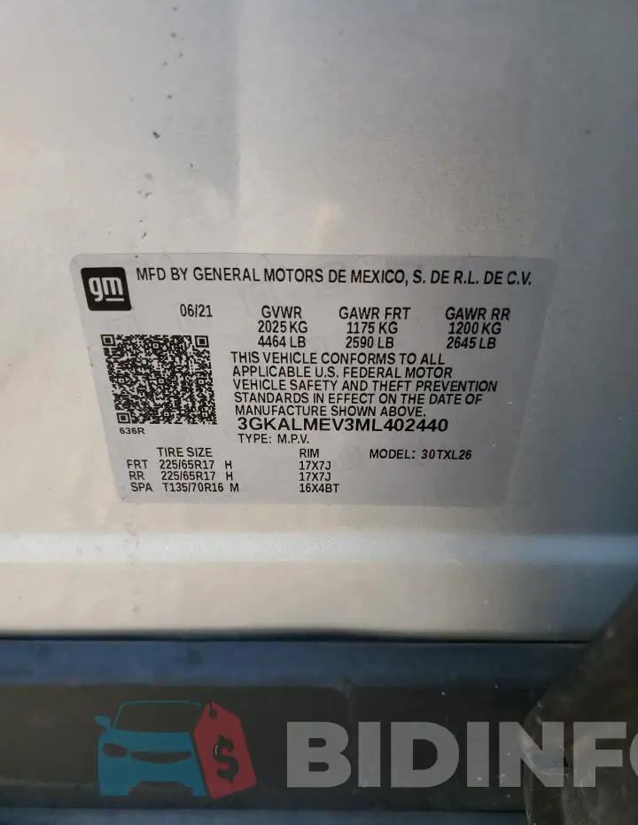 3GKALMEV3ML402440 Photo# 13