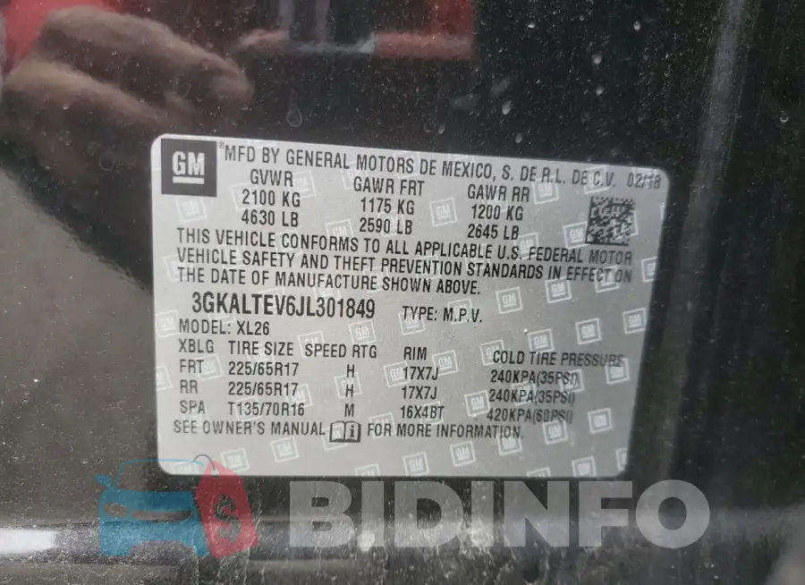 3GKALTEV6JL301849 Photo# 13
