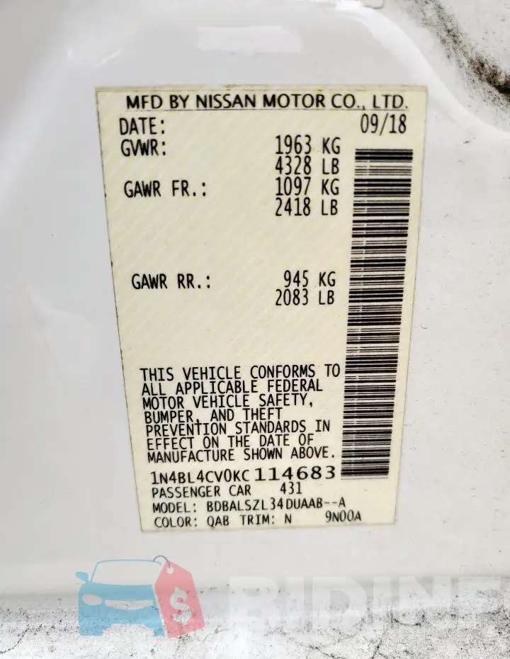 1N4BL4CV0KC114683 Photo# 13